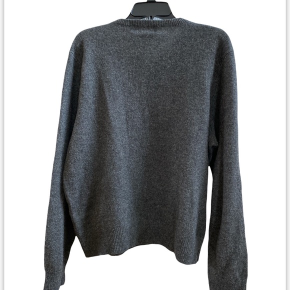 Polo by Ralph Lauren men’s classic V-neck sweater 100% lamb wool gray size XL - Picture 2 of 4